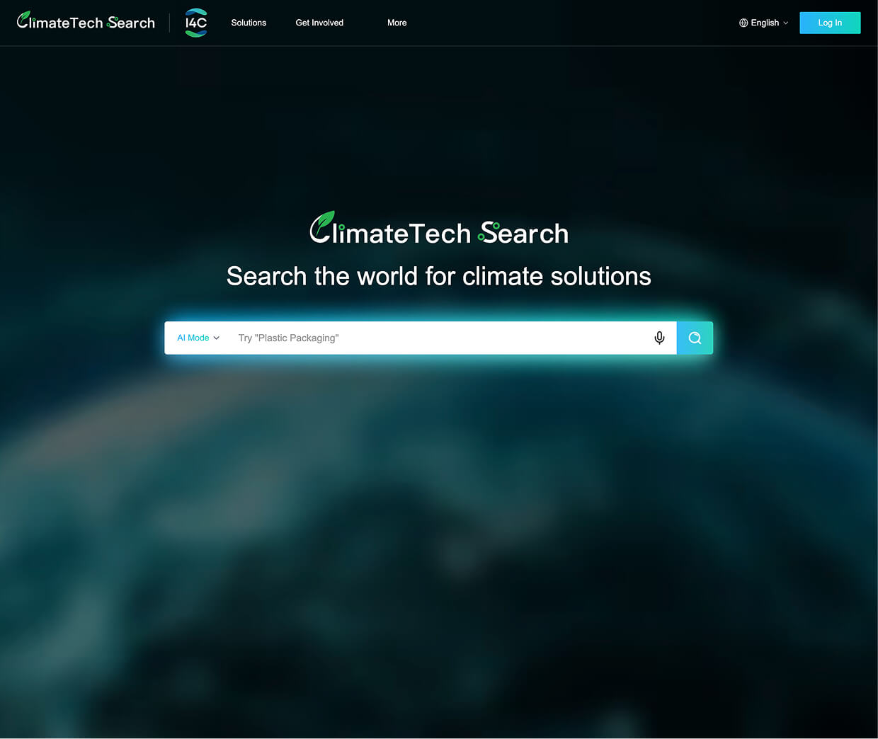 ClimateTech Search interface screenshot