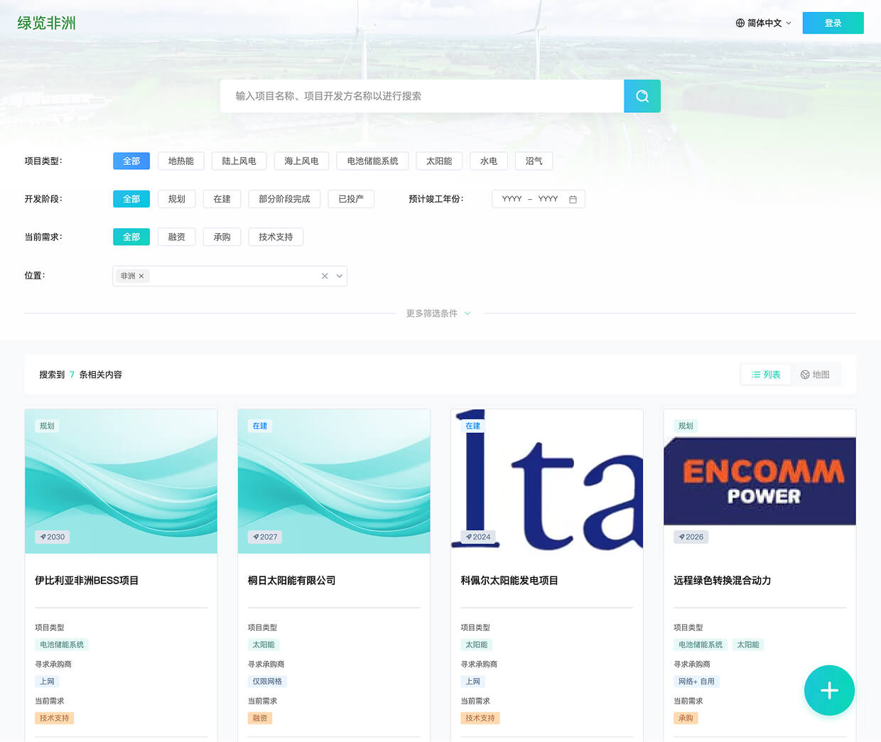 Africa Climate Investment Tracker interface screenshot